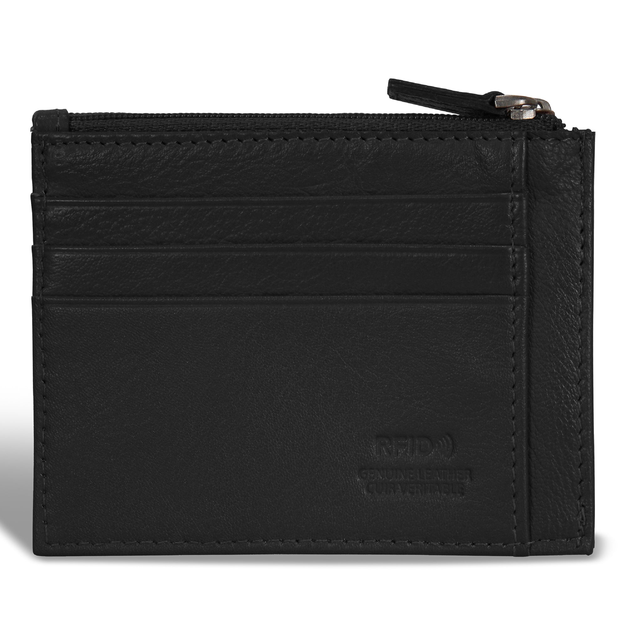 Champs Onyx / Leather Zip Card Case