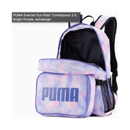 PUMA Evercat Duo Kids' Backpack with Lunch Box