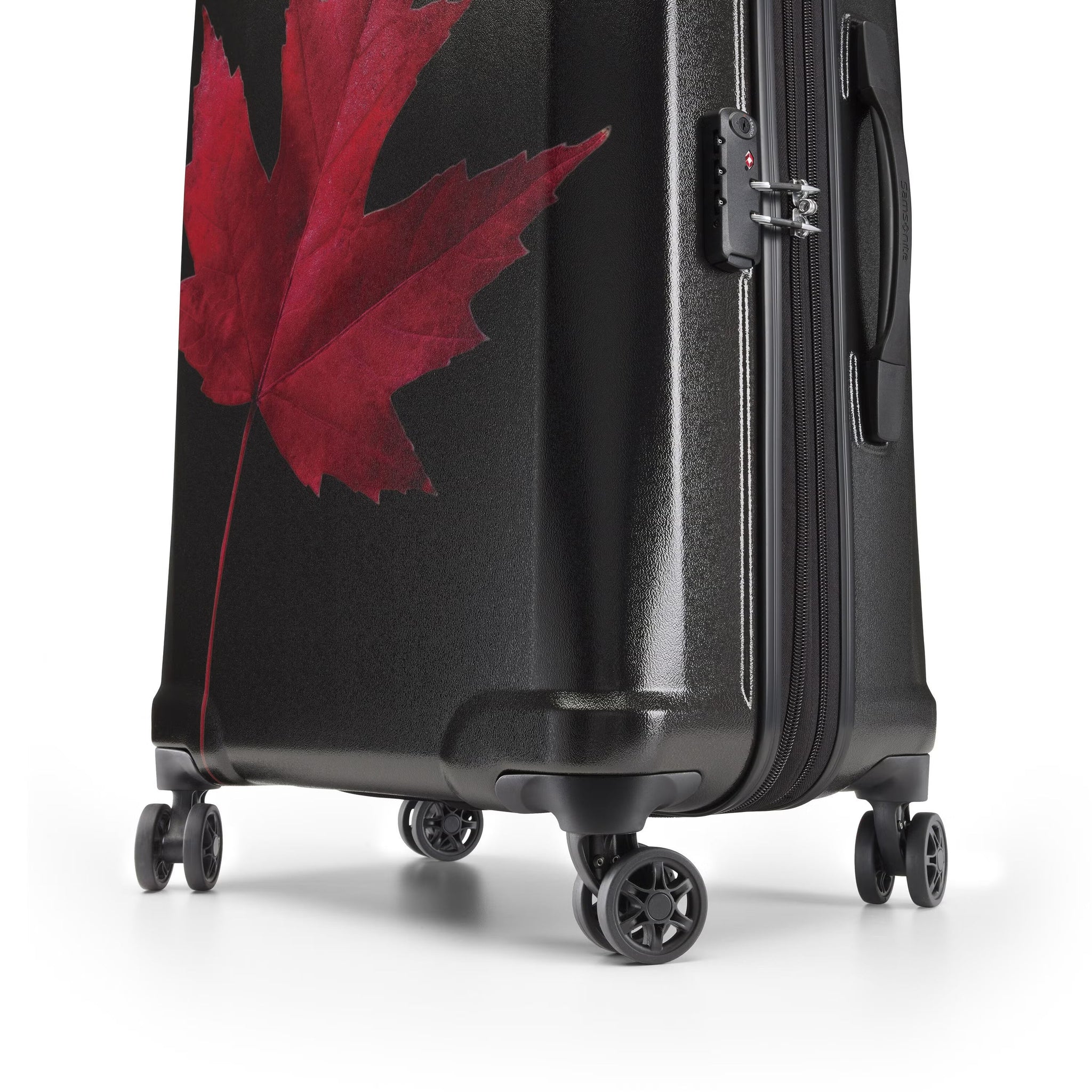 Valise moyenne à roulettes de la collection canadienne Samsonite - Rouge érable plomb/noir