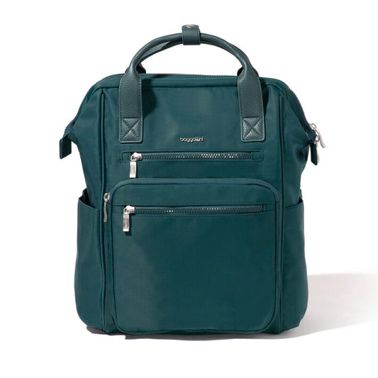 Baggallini Chelsea Laptop Backpack - Emerald Twill