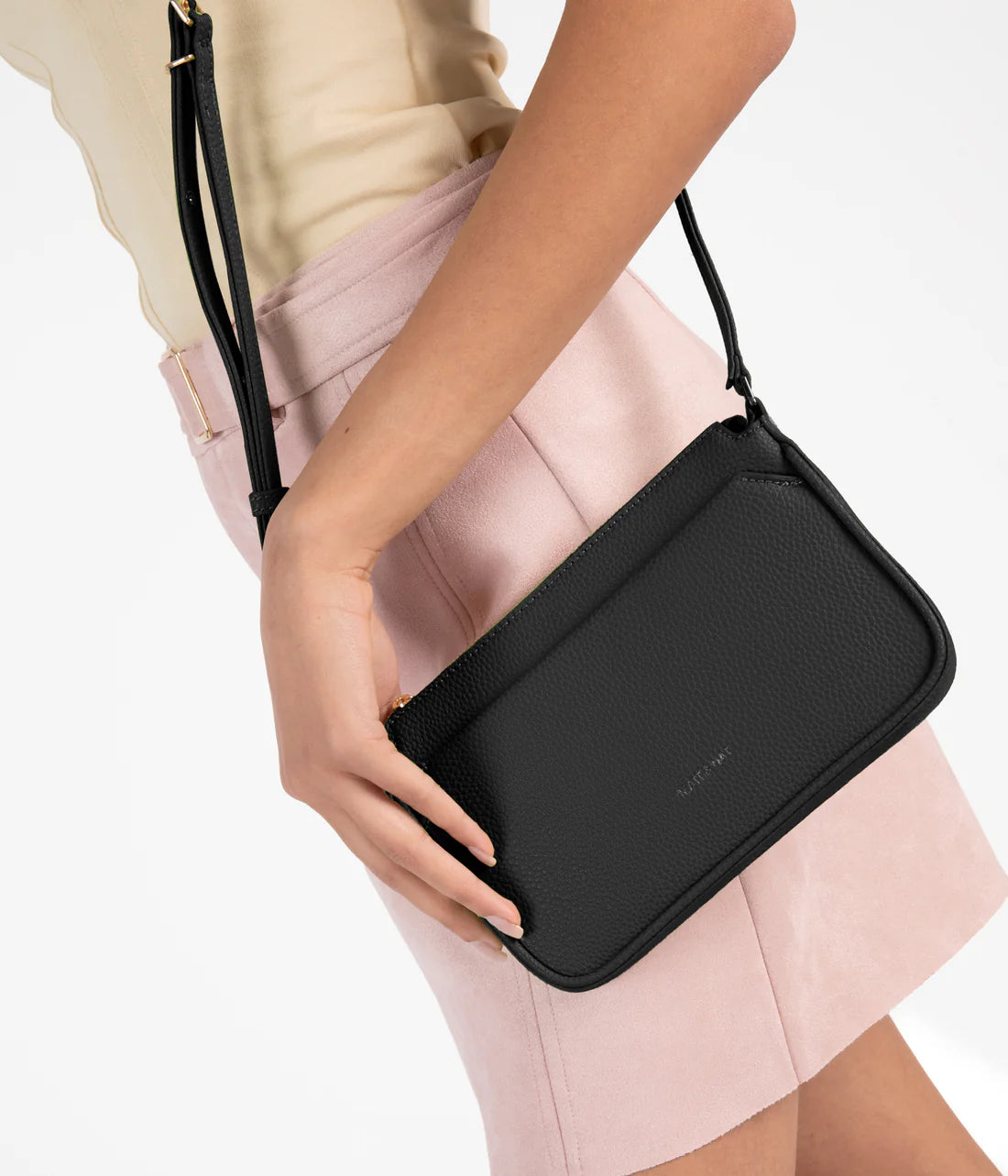 Matt & Mat Ivy Slim Vegan Crossbody Bag Grain - Black