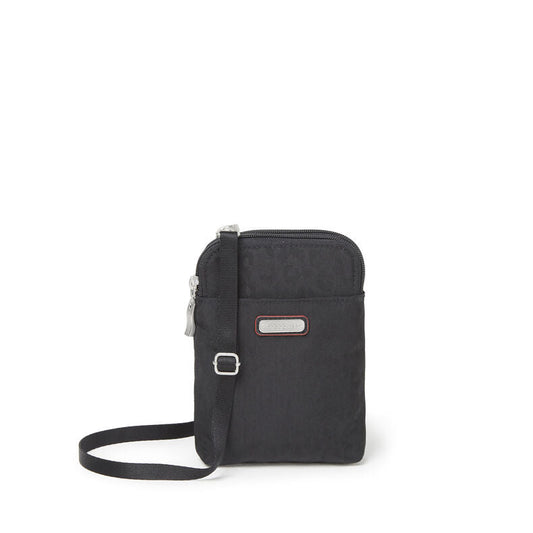 Baggallini Take Two Rfid Bryant Crossbody - Black Cheetah