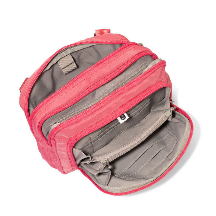 Baggallini Triple Zip With Front Wallet - Flamingo