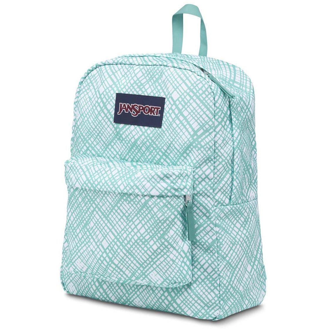 JanSport SuperBreak Backpack - Aqua Dash Jagged Plaid