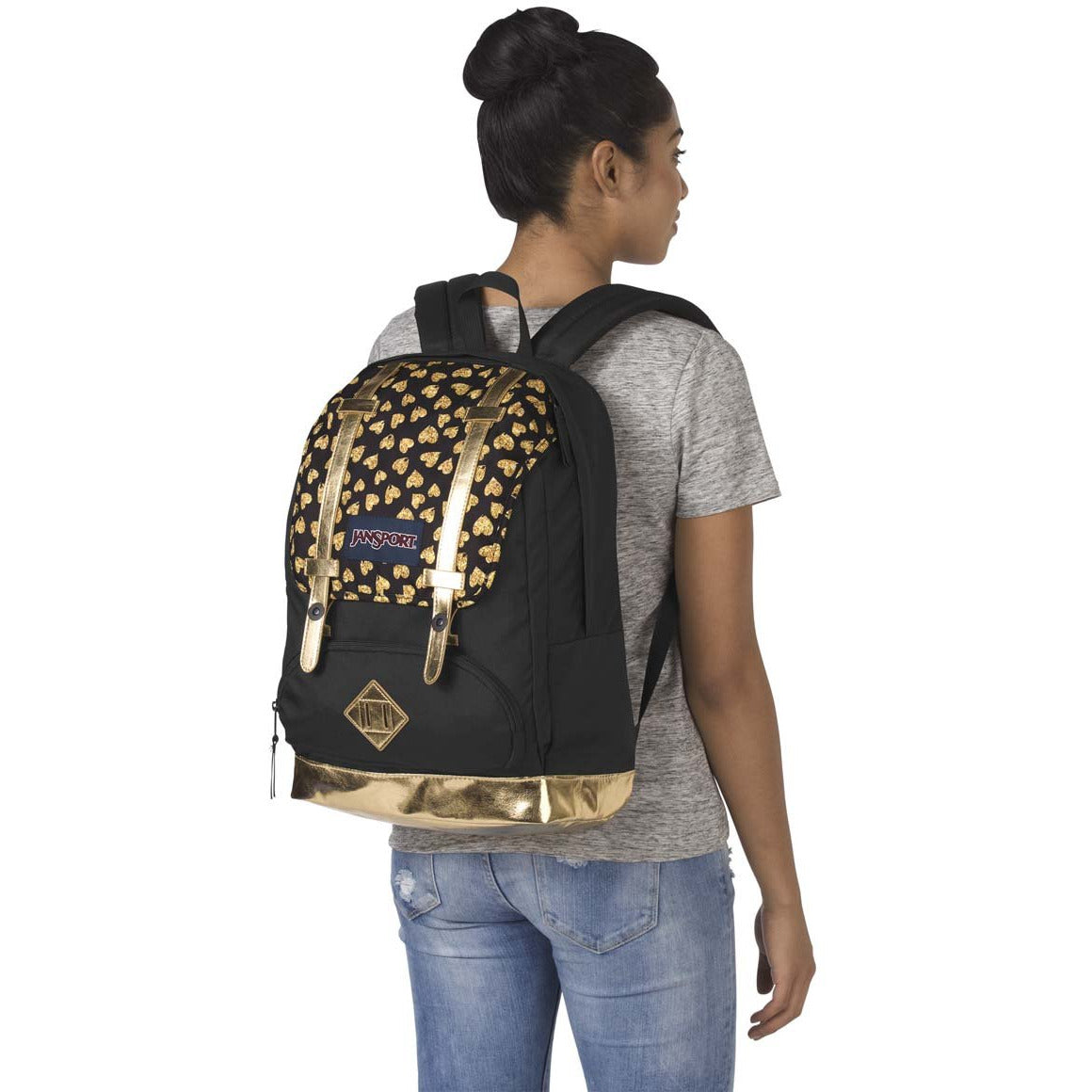 JanSport Cortlandt Backpack - Glitter Hearts