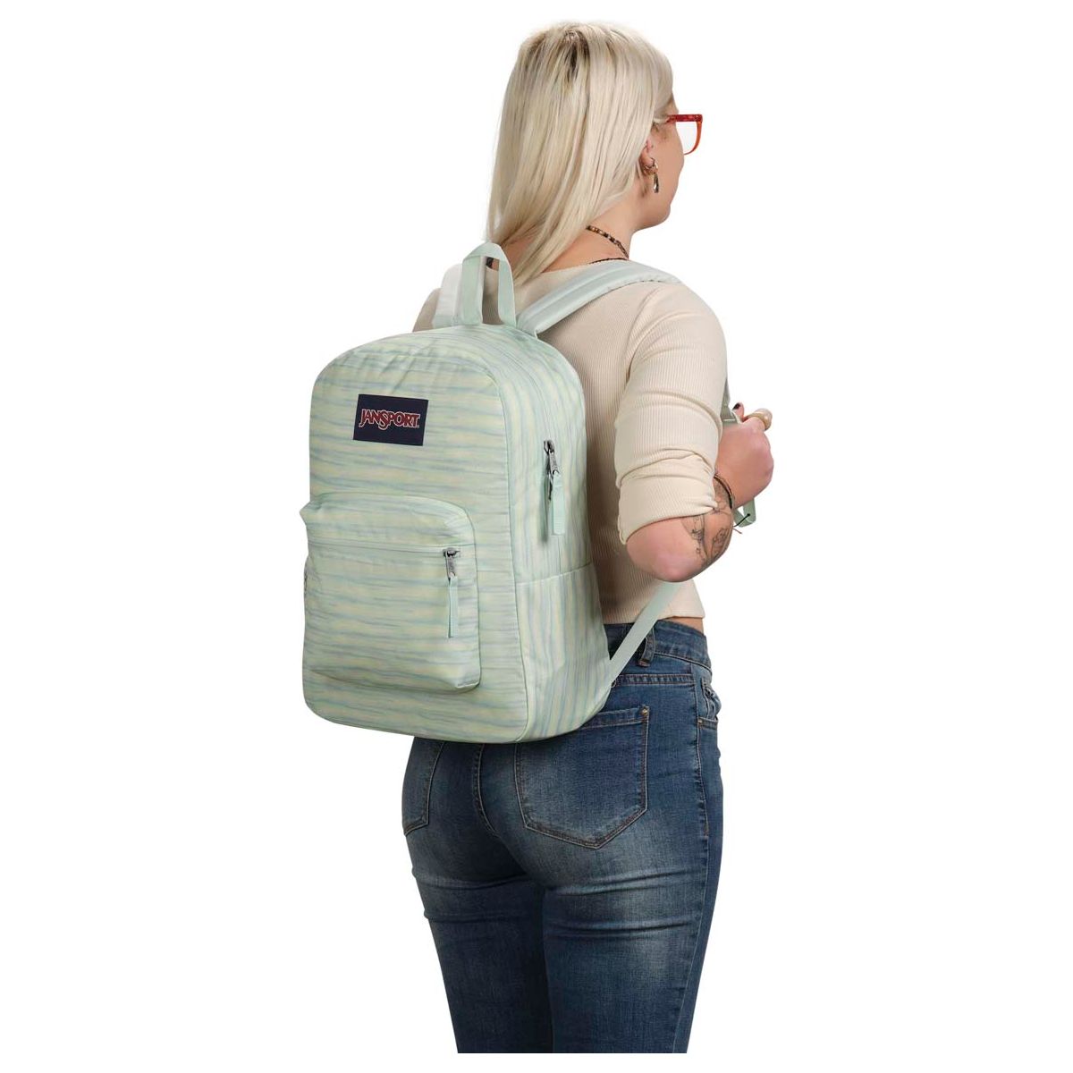 Sac à dos JanSport Cross Town – 70S Space Dye Menthe Fraîche