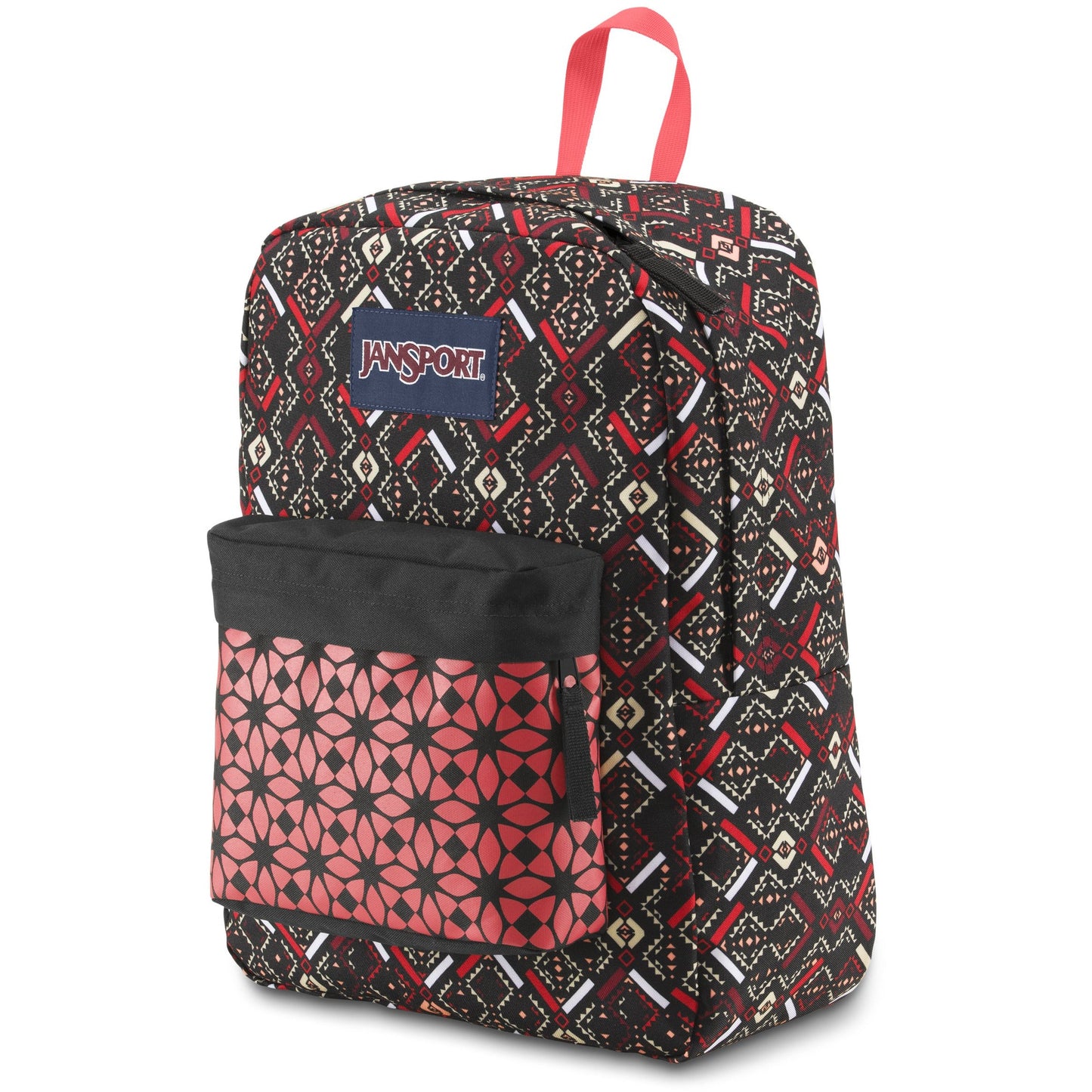 JanSport SuperBreak Backpack - Coral Dusk Tribal Mosaic