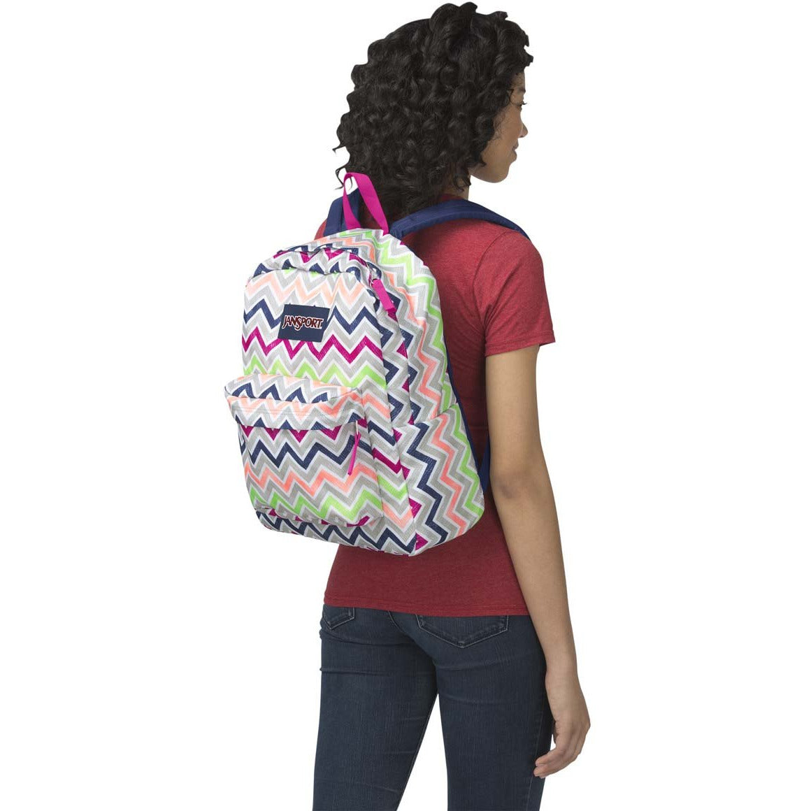 Sac à dos JanSport SuperBreak - Cyber ​​Pink Summer Chevron