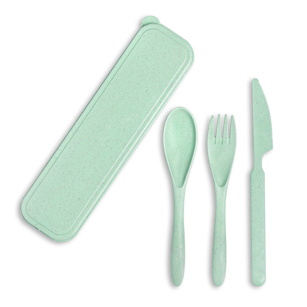 Set de couverts biodégradables Execo 3 pièces - Vert clair